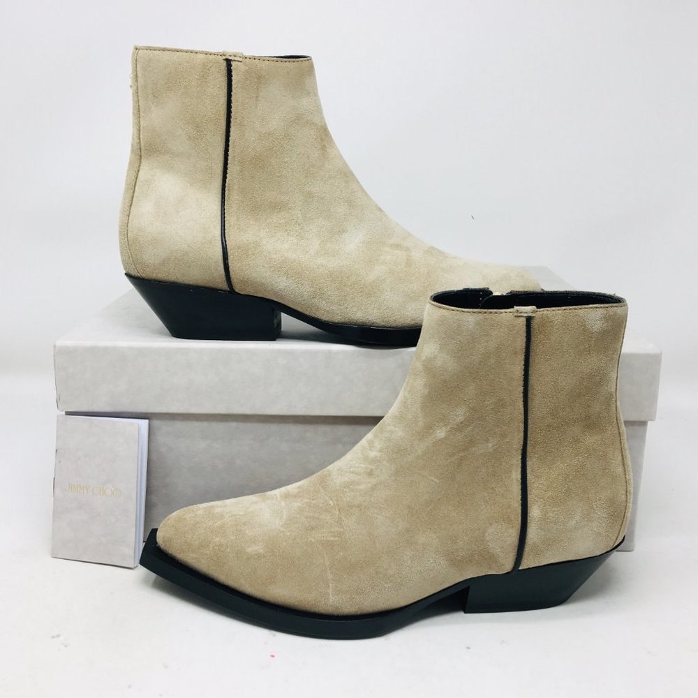 Jimmy Choo Women’s Jun / F Suede Stucco / Black Bootie Size 6.5 M (Medium)